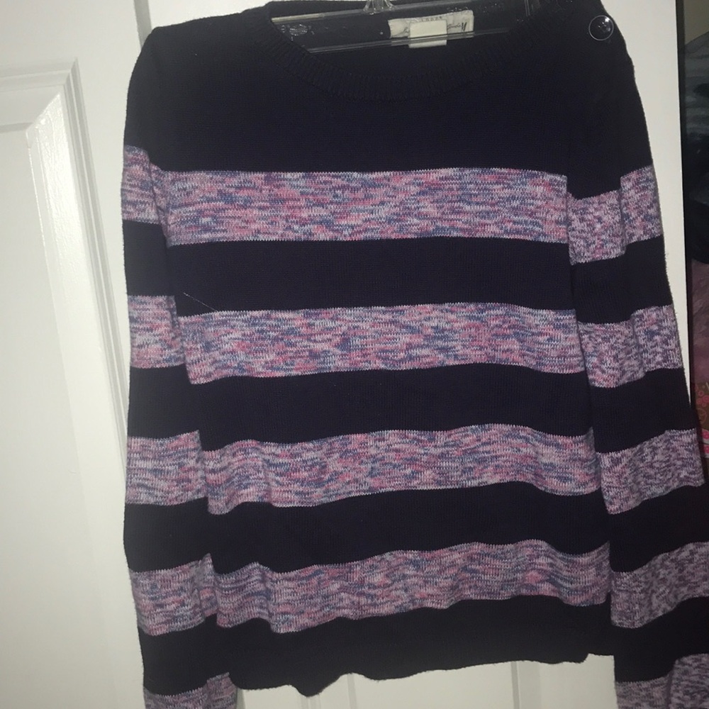 A long sleeve, striped shirt with buttons!!